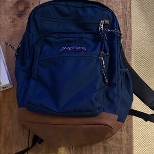JanSport Classic Blue and Brown Backpack